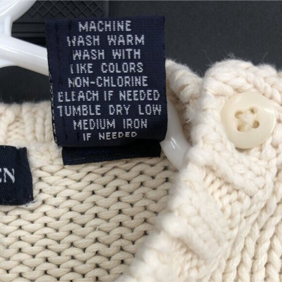 Ralph Lauren Kids Knit American Flag Sweater Girls 4T Ivory/Beige Cotton - Picture 7 of 9